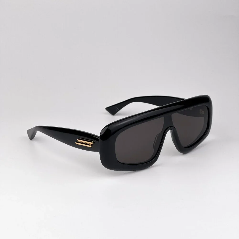 Bottega Veneta Shield Sunglasses – Black Frame / Grey Lens (BV1281S 001)